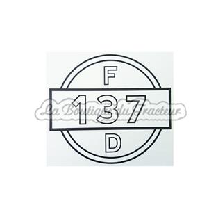Autocollant IHC Farmall F137D (unité)