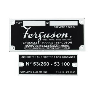 Plaque d´identification remorque Ferguson (lot de 2 plaques)