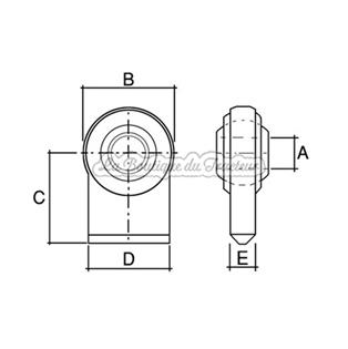 Rotule à souder queue plate Diamètre 22mm