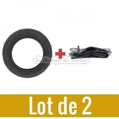 Kit pneus avant et chambres à air 4.00 x 12 (la paire)