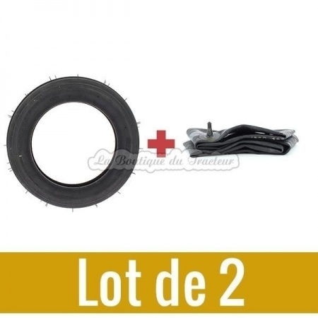 Kit pneus avant et chambres à air 4.00 x 12