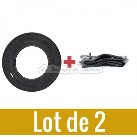 Kit pneus avant et chambres à air 6.00 x 16 (la paire)