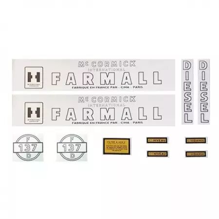 FARMALL F137D decal set (11 decals)