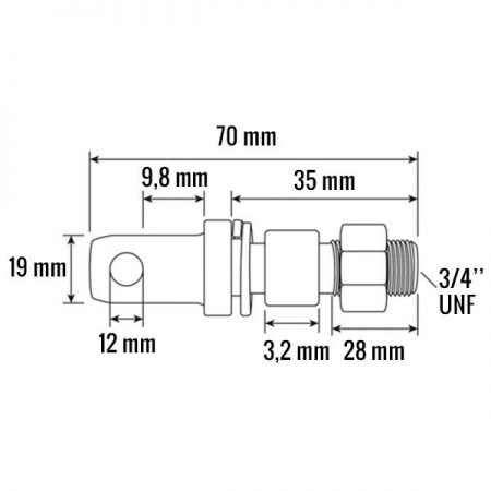 19X19 MF824332 stabiliser pin assembly