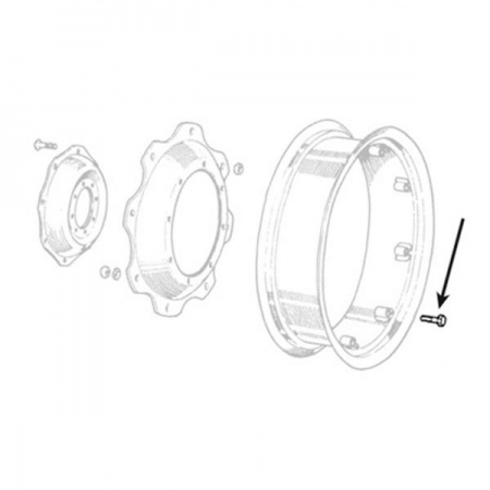 Boulon voile pour jantes arrières Massey Ferguson, David Brown, Fordson Dexta