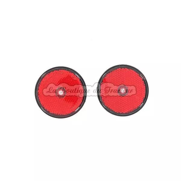 BOX 2 CATADIOPTRES RONDS ROUGES DIAM. 60MM