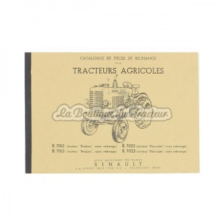 Catalogue de pièces Renault 7012-7013