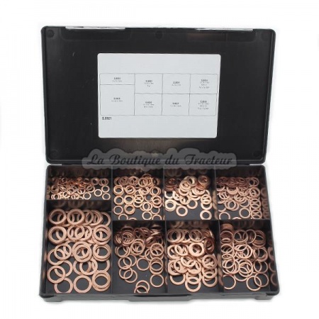 Coffret de joints cuivre métrique 400 pièces