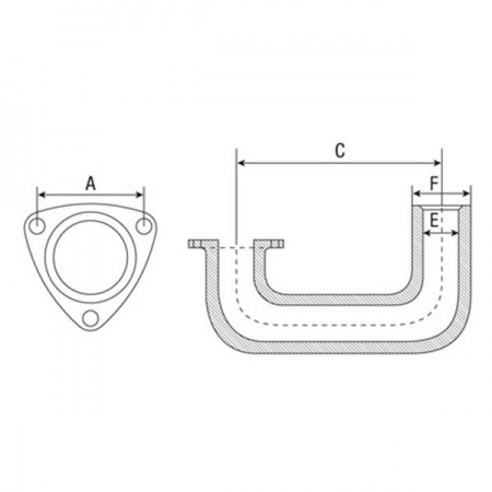 Coude d´échappement MASSEY FERGUSON 65 et 165 (OEM : 828047M1)