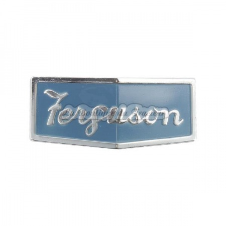 Emblème frontal cintré FERGUSON petit gris (fond bleu)