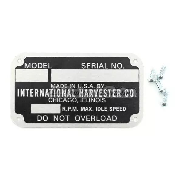 FARMALL serial number tag