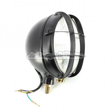 Faro delantero metalico con reja y bombillas