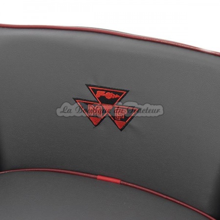 Funda de asiento bordada gris de Massey Ferguson con borde rojo