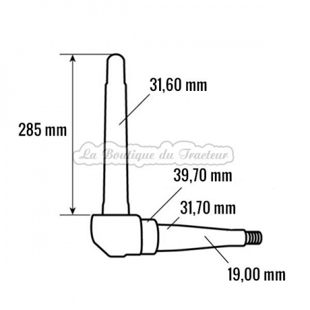 Fusée gauche montage cannelé Massey Ferguson 135, 140, 145 (OEM : 1808911M91)