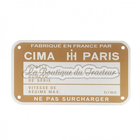 Identification plate French IHC (small model)