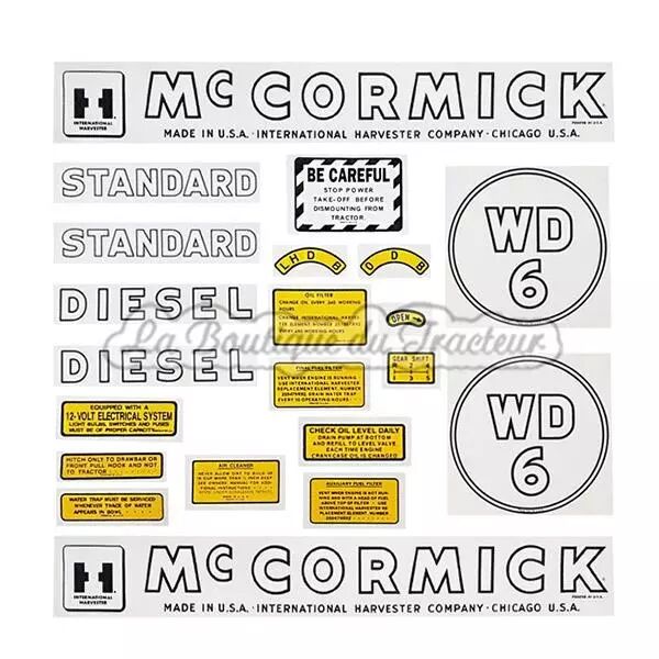 Jeu d�autocollants IHC Mc Cormick WD6 (21 pi�ces)