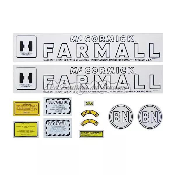 Jeu d�autocollants Mc Cormick Farmall BN (12 pi�ces)