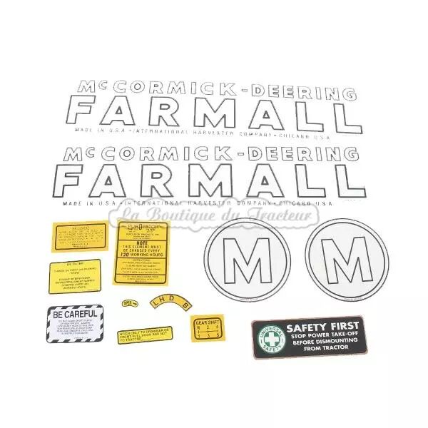 Jeu d�autocollants McCormick Deering FARMALL M