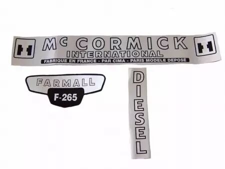 Jeu d&acute;autocollants McCormick Farmall  F265 Diesel (11 pi&egrave;ces)