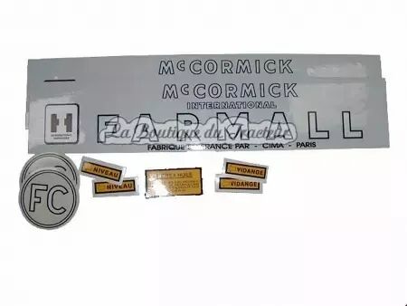 Jeu d&acute;autocollants McCormick Farmall FC (9 pi&egrave;ces)