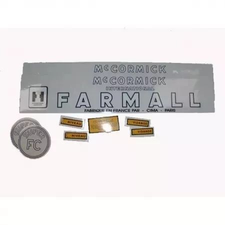Jeu d&acute;autocollants McCormick Farmall SUPER FC (9 pi&egrave;ces)