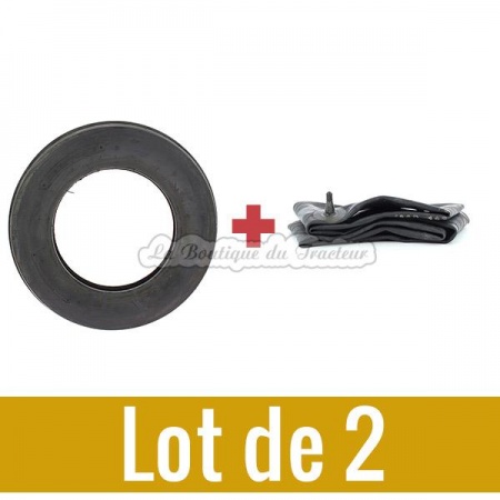 Kit pneus avant et chambres à air 5.00 x 15 (la paire)