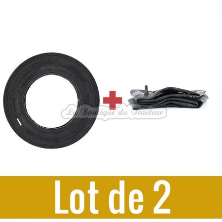 Kit pneus avant et chambres à air 6.00 x 16 (la paire)
