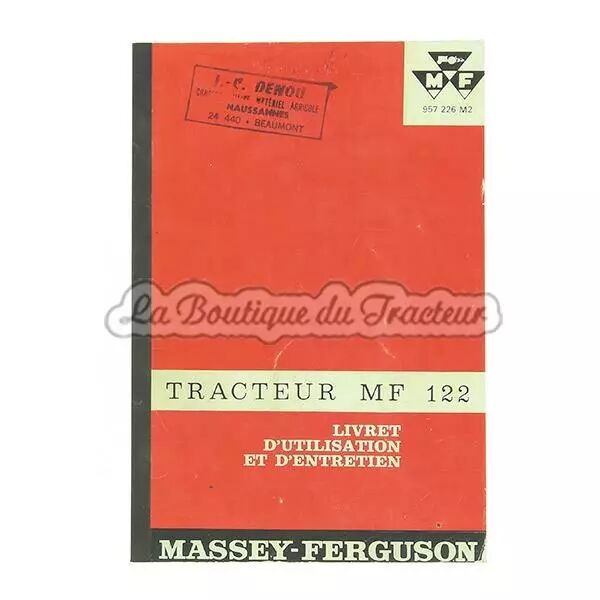 Libro de utilisacion para tractores MASSEY FERGUSON 122