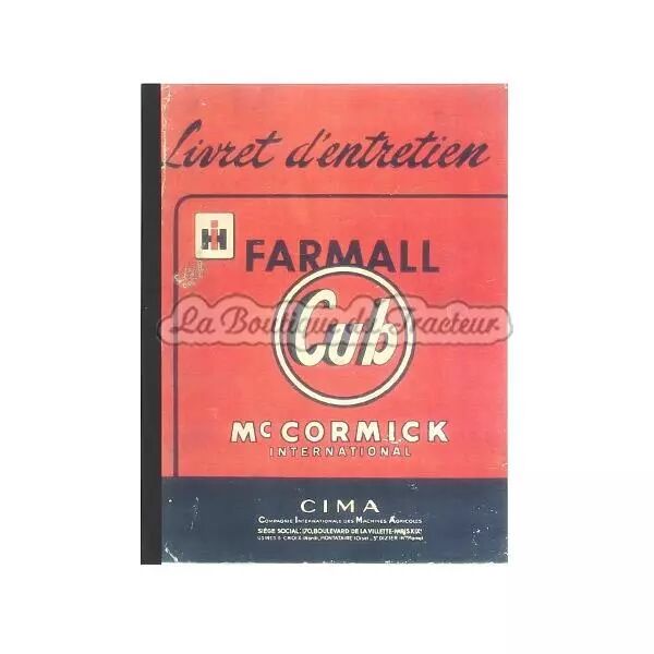 Livret d�entretien FARMALL CUB
