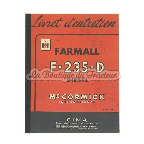 Livret d�entretien FARMALL F235D