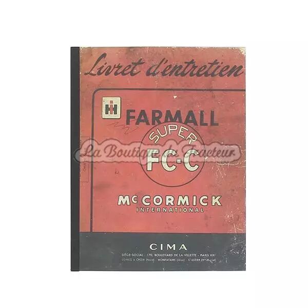 Livret d�entretien FARMALL SUPER FCC