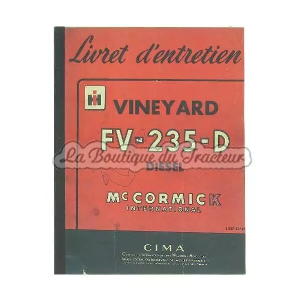 Livret d�entretien Mc Cormick FV 235 D