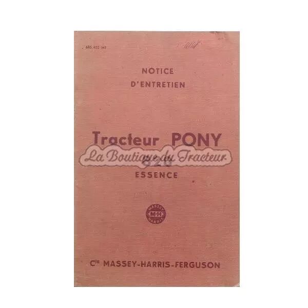 Manuel d�entretien Massey Harris Pony 820 essence