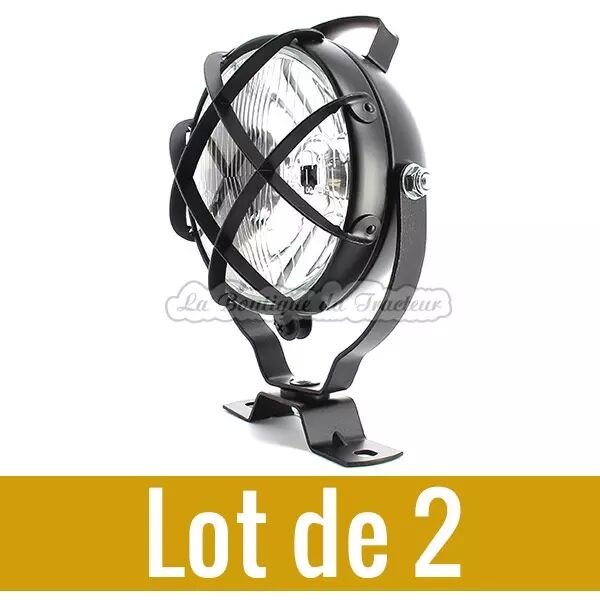 Phares de travail ronds m�talliques avec support et interrupteur (la paire)