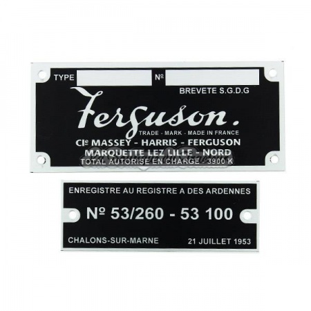 Placa de identificacion de remolque FERGUSON (Jueg