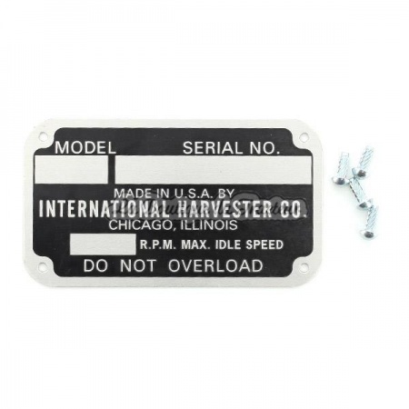 Placa de identificacion del tipo FARMALL estilo an