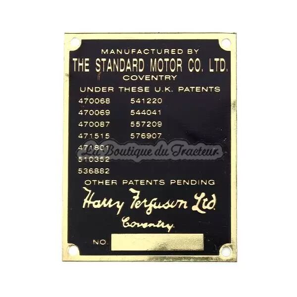 Placa de identification TEA TED gold bird
