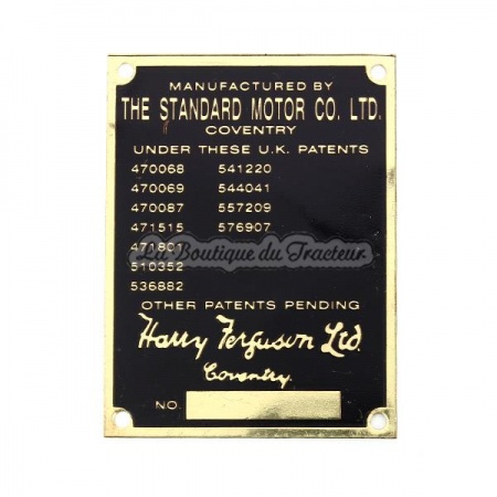 Placa de identification TEA TED gold bird