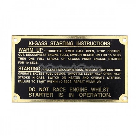Placa de instrucciones para Kigass dorada