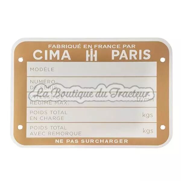 Plaque d�identification IHC Fran�ais (grand mod�le)