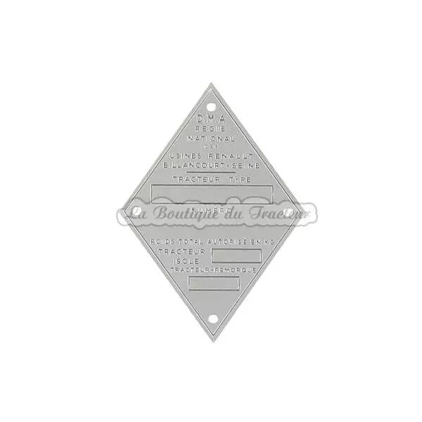 Plaque d�identification Renault en aluminium