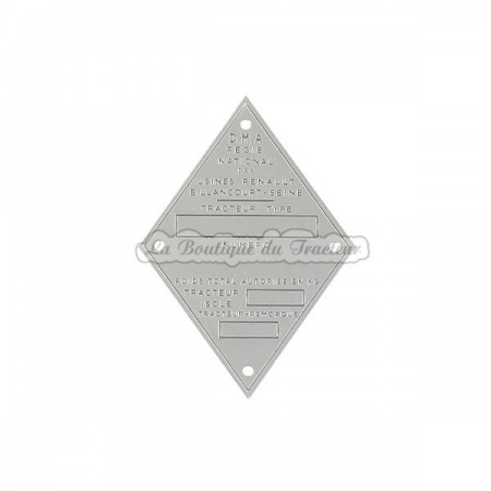 Renault identification plate in aluminum