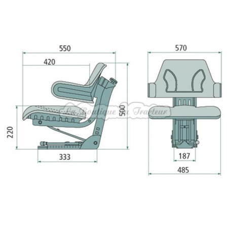 Siège enveloppant pour tracteur Ford modèle Premium