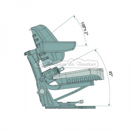 Siège universel à suspension tracteur /chariot élévateur avec ceinture de sécurité modèle Premium