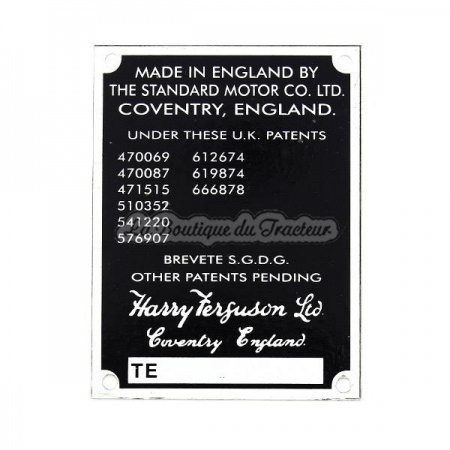 TED TEA nameplate
