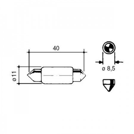 Tubular lamp 12V-5W