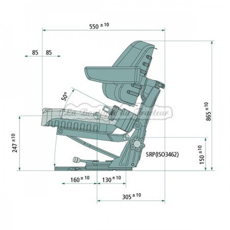 Universal tractor / forklift truck seat with premium seatbelt